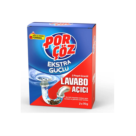 Porçöz Ekstra Güçlü Lavabo Açıcı Granü 2x70 gr